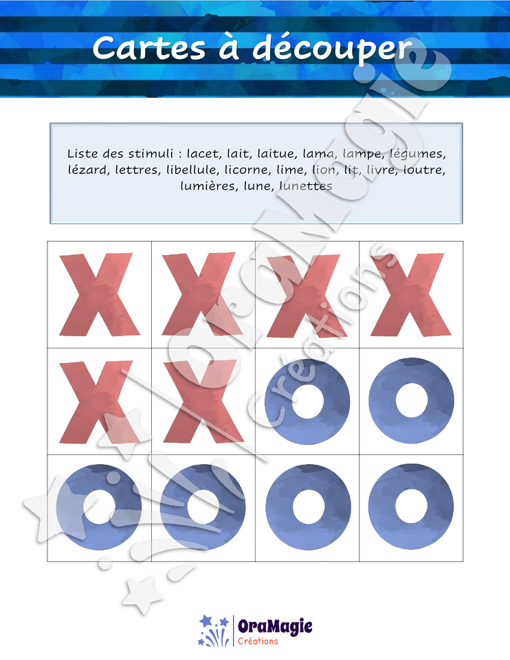 Tic-tac-toe du son -l- position initiale