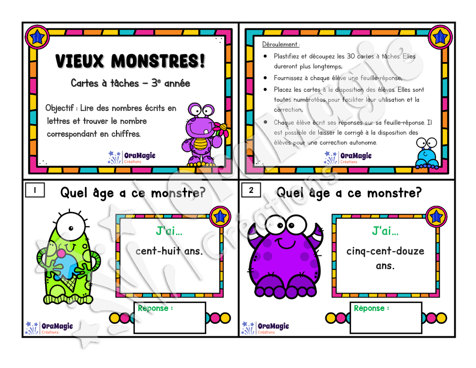 Cartes à tâches - Vieux monstres - 3e année - 5$.pdf