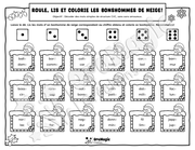Roule, lis et colorie les bonshommes de neige - Décodage de mots simples de structure CVC, sans sons amoureux - Noël, 1re année, langage écrit.pdf