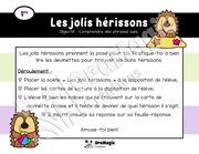 Compréhension de lecture - Les jolis hérissons - Devine qui je suis - 1re année.pdf