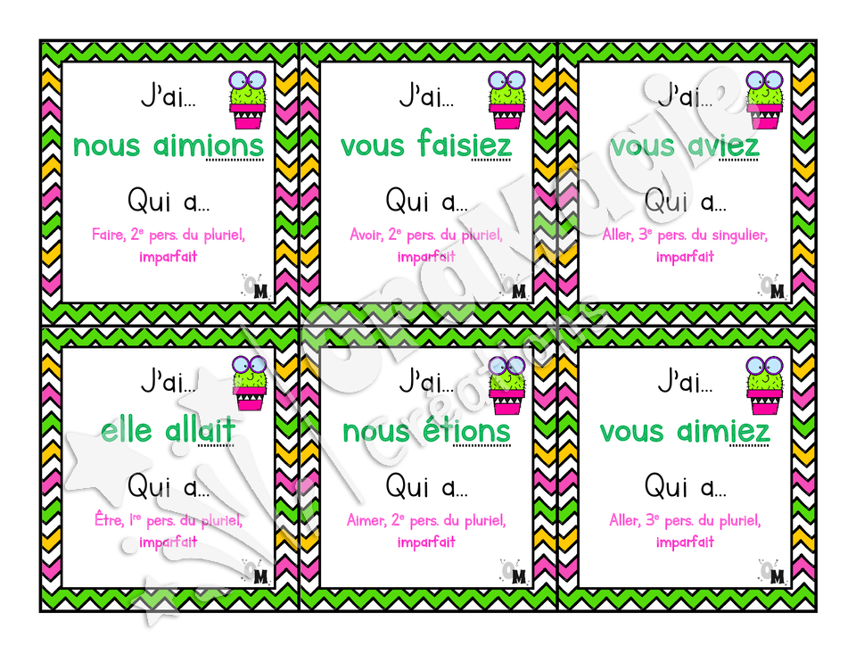 J'ai... qui a - Verbes imparfait avoir, être, aller, aimer, dire, faire