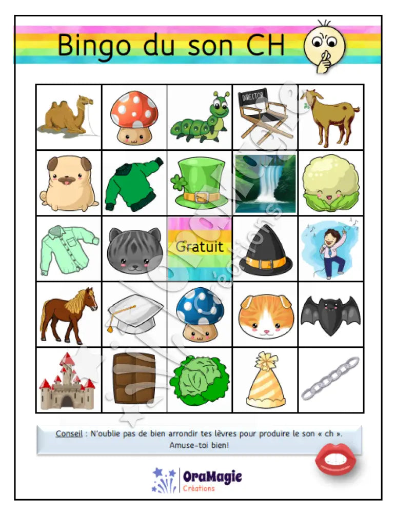 Bingo du son -ch- position initiale - Produit numérique