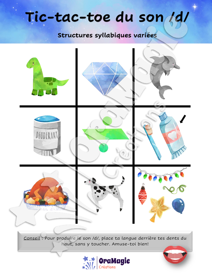 Tic-tac-toe du son -d- position initiale