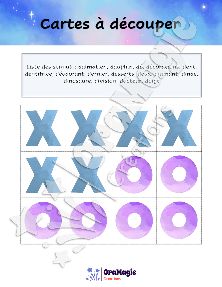 Tic-tac-toe du son -d- position initiale
