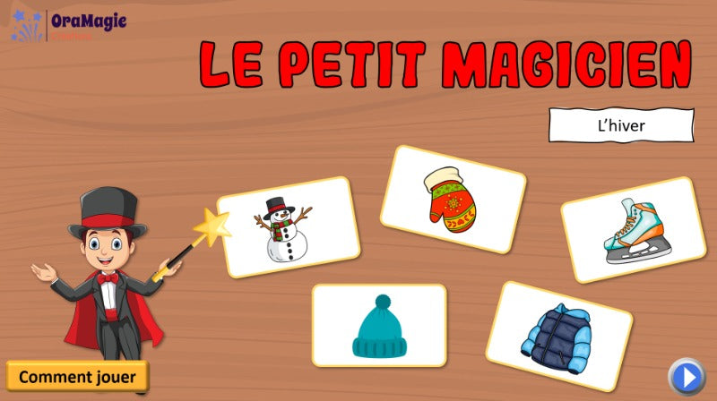 Le petit magicien - Vocabulaire hiver et mémoire visuelle