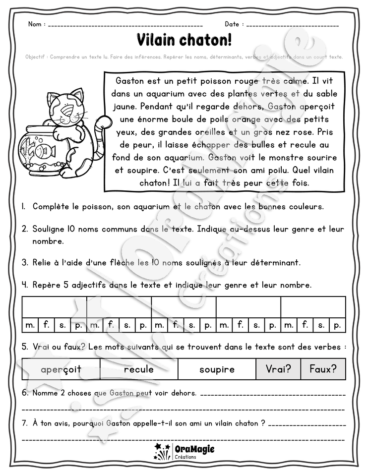 Collection lecture et grammaire - Vilain chaton - 3e et 4e année.pdf