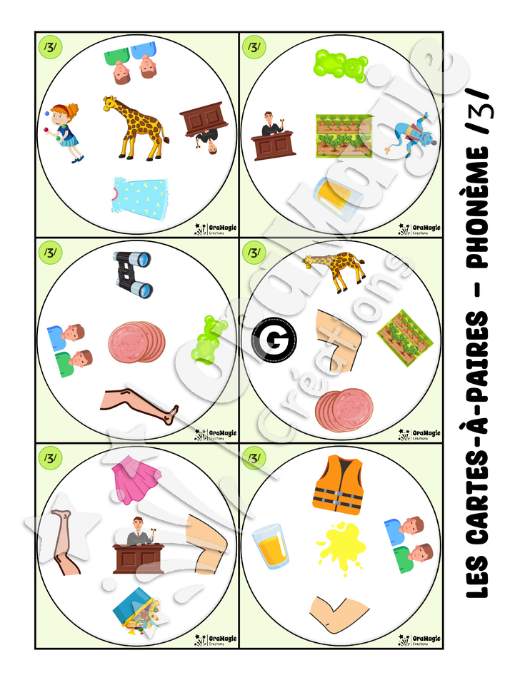 Les cartes-à-paires - Phonologie -jjj- initial
