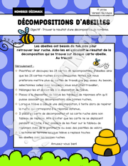 Décompositions d'abeilles - 4e année - Nombres décimaux - Version NB dispo - 5$.pdf
