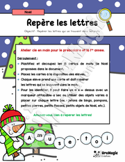 Repère les lettres - Thématique Noël - Atelier alphabet - Préscolaire 1re année - 3$.pdf