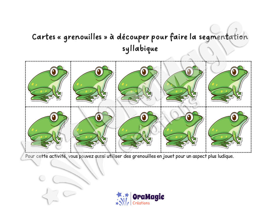 Segmentation syllabique Les grenouilles