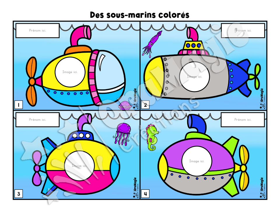 Des sous-marins colorés - Compréhension de lecture