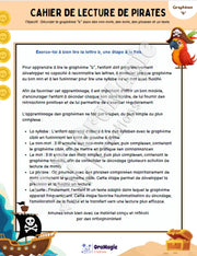 Cahier de lecture de pirates - Graphème B - Produit numérique