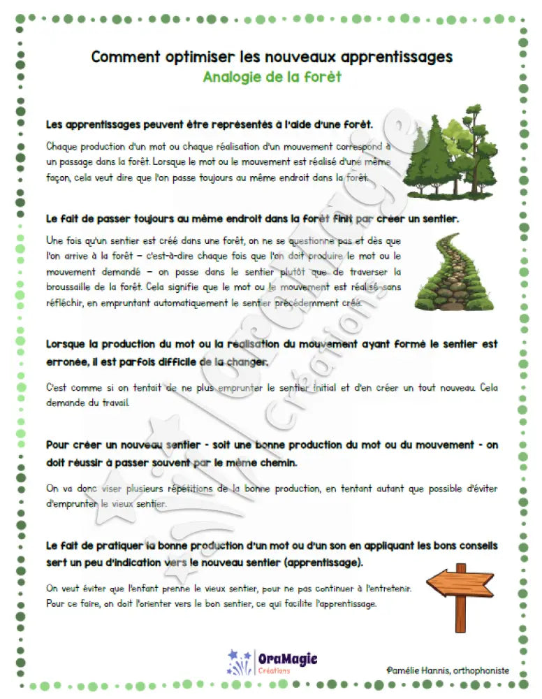 Capsule d’information - Comment optimiser les nouveaux apprentissages - Analogie de la forêt - Produit numérique