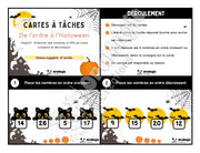 Cartes à tâches - De l’ordre à l’Halloween - Ordre croissant et décroissant - 10-100 - 2e année - Produit numérique