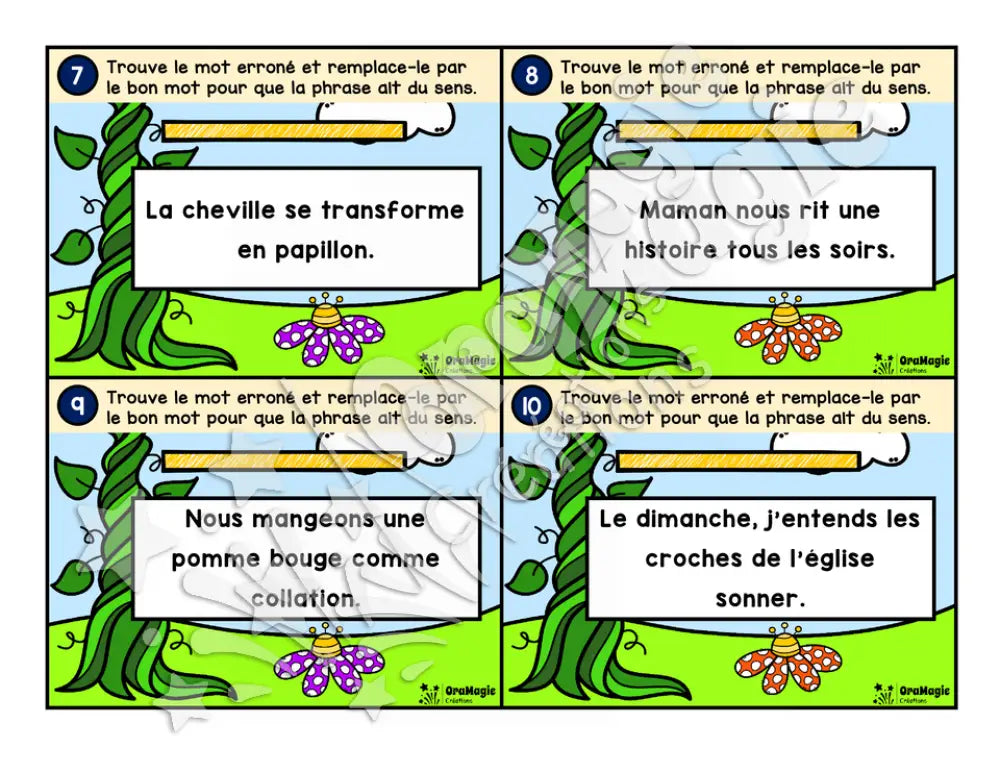 Cartes à tâches - Drôles de phrases 2