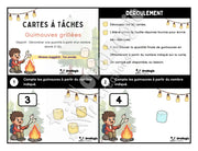Cartes à tâches - Guimauves grillées - Dénombrer à partir d’un nombre donné 1-12 - 1re année - Produit numérique
