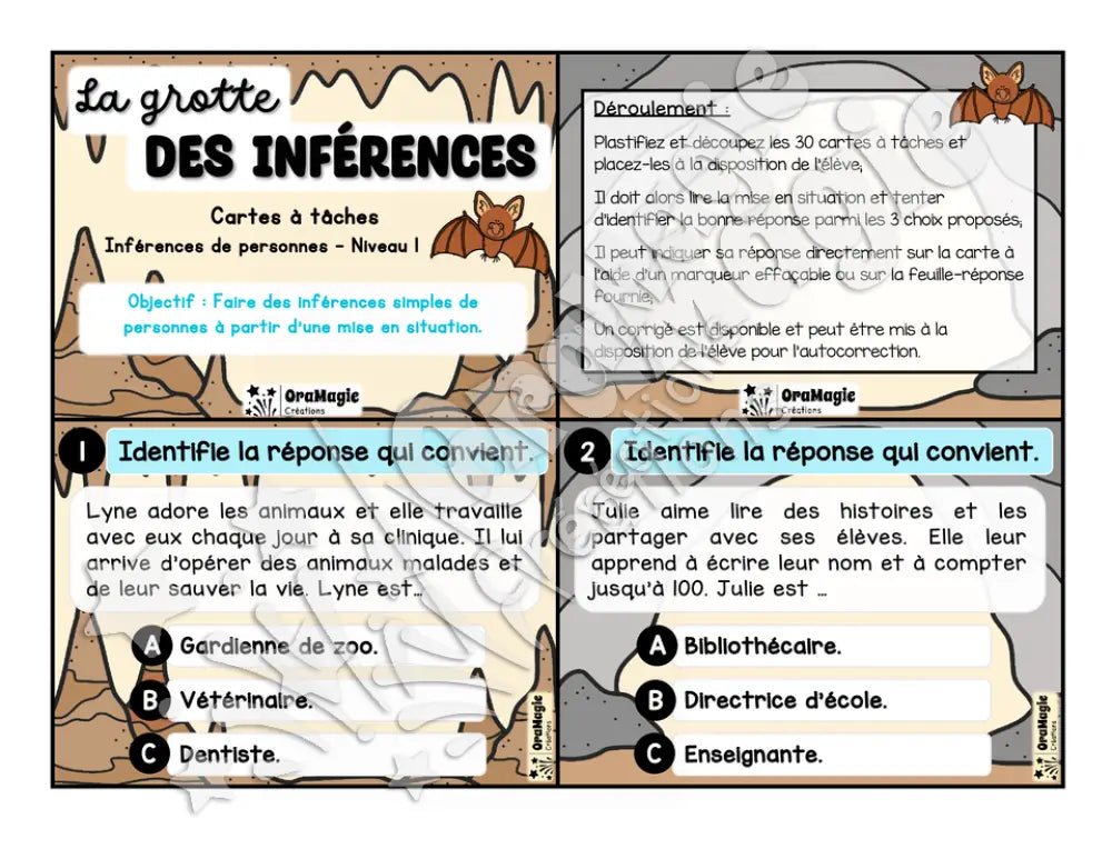 Cartes à tâches - La grotte des inférences - Inférences de personne - Niveau 1 - Lg oral et écrit, 2e cycle.pdf