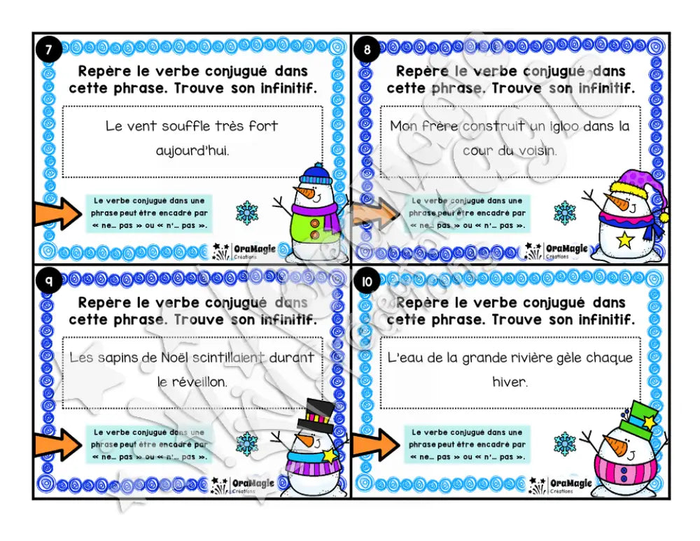 Cartes à tâches - À la recherche du verbe