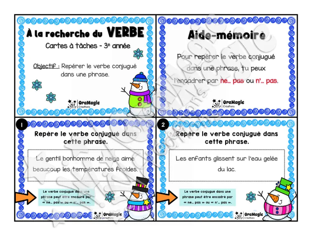 Cartes à tâches - À la recherche du verbe - 3e année.pdf
