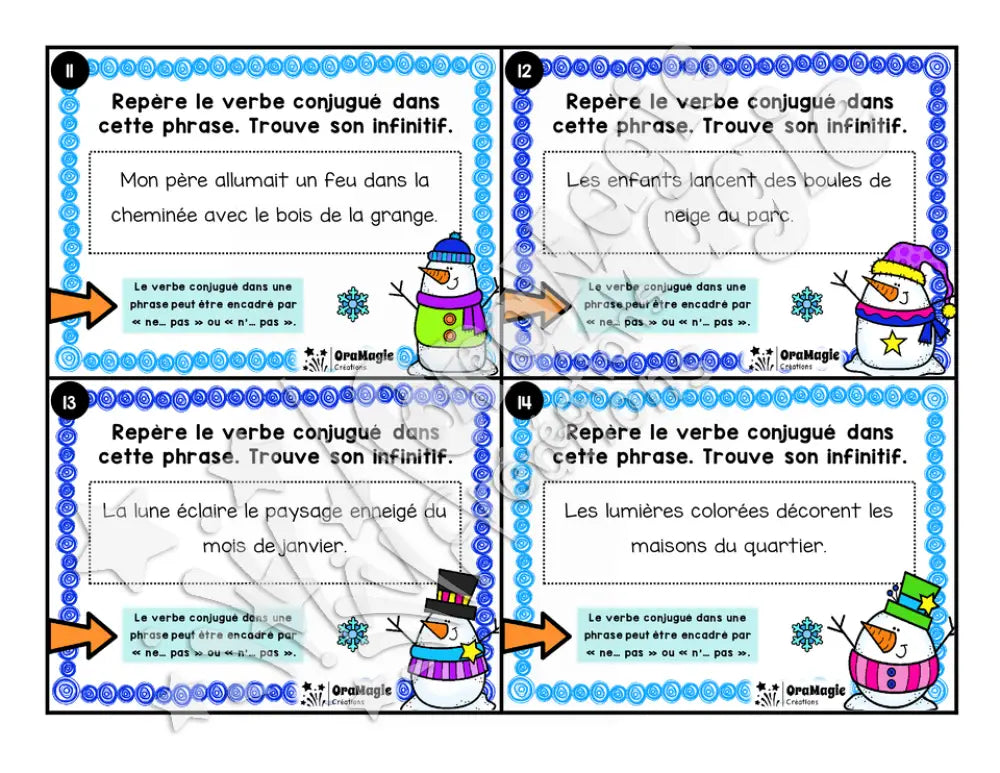 Cartes à tâches - À la recherche du verbe