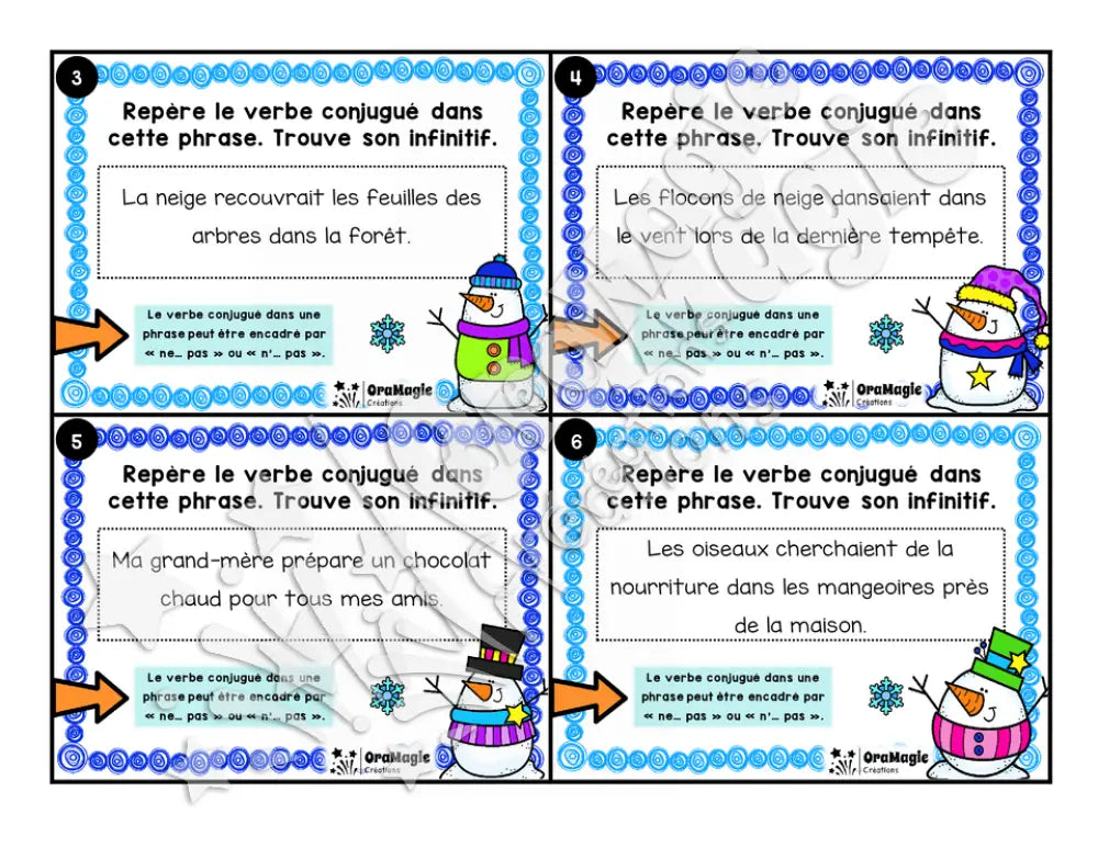 Cartes à tâches - À la recherche du verbe