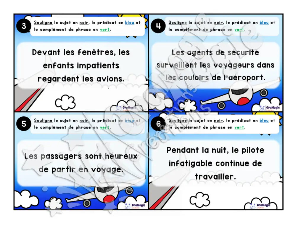 Cartes à tâches - Le grand voyage - Repérer les constituants de la phrase