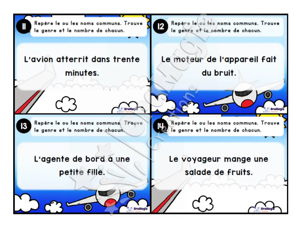 Cartes à tâches - Le grand voyage - Repérer les noms communs et indiquer genre et nombre - Produit numérique