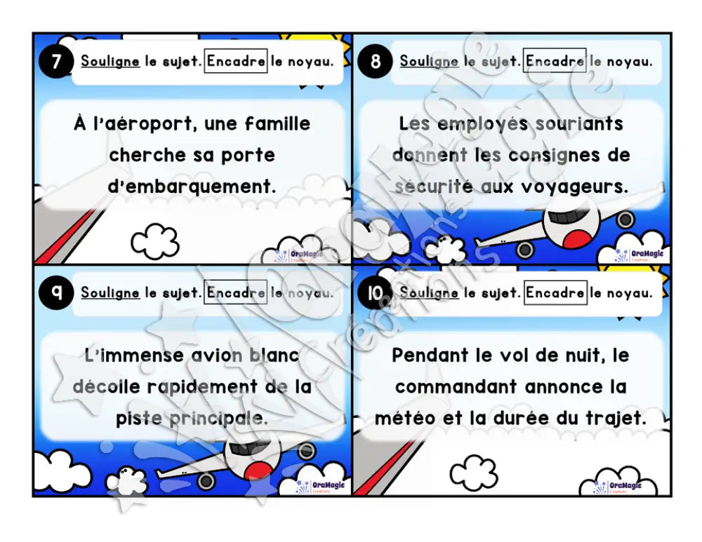 Cartes à tâches - Le grand voyage - Repérer le sujet de la phrase et le noyau du sujet