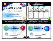 Cartes à tâches - Mesures cosmiques - Les conversions de mesures - 3e et 4e années - Produit numérique