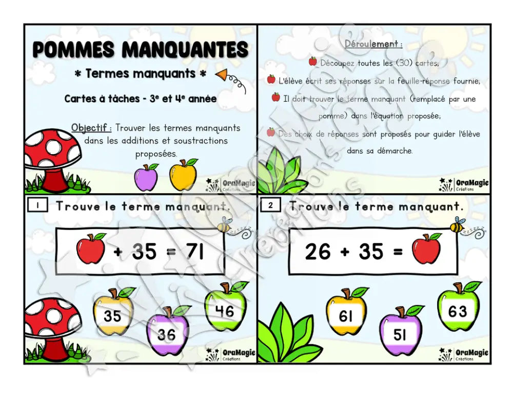 Cartes à tâches - Pommes manquantes - 3e-4e année - Mathématiques - 6$.pdf