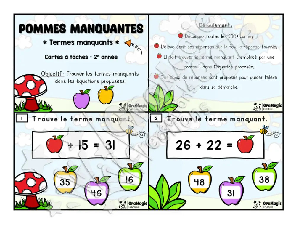 Cartes à tâches - Pommes manquantes - 2e année - Mathématiques - 6$.pdf