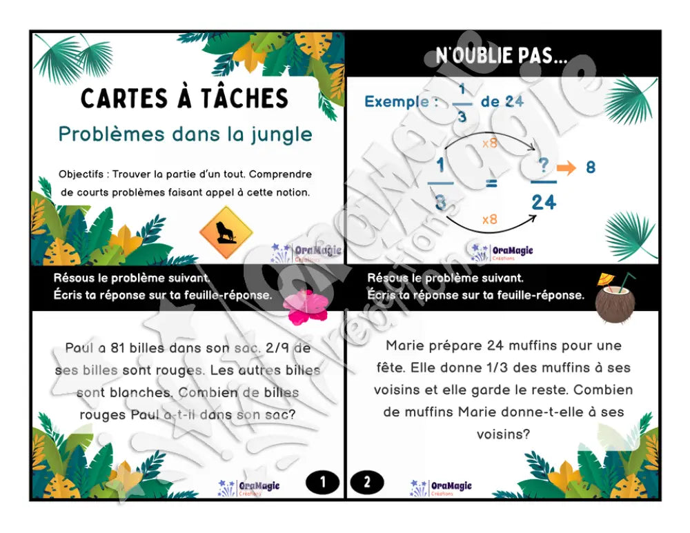 Cartes à tâches - Problèmes dans la jungle - 5e et 6e années.pdf