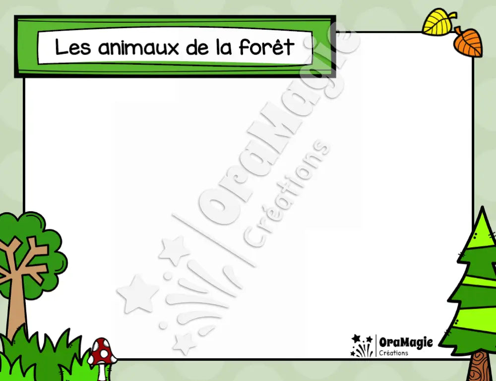 Catégorie en images - Les animaux de la forêt - Produit numérique
