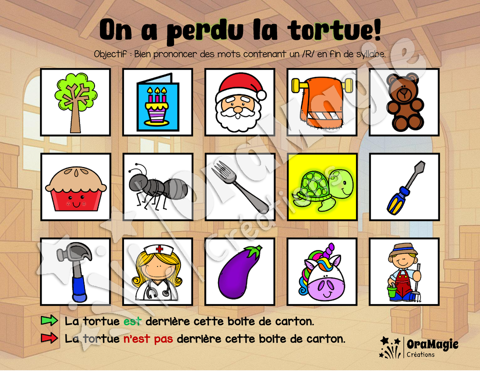 On a perdu la tortue - r en fin de syllabe