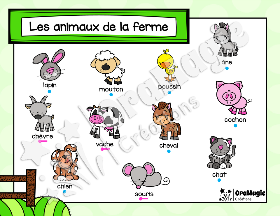 Catégorie en images - Les animaux de la ferme