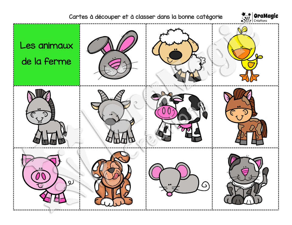 Catégorie en images - Les animaux de la ferme