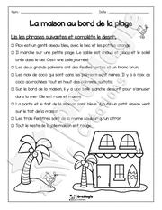 Compréhension de lecture - Lis et colorie - La maison au bord de la plage - 2e année - 2$.pdf