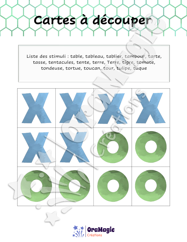 Tic-tac-toe du son -t- position intiale