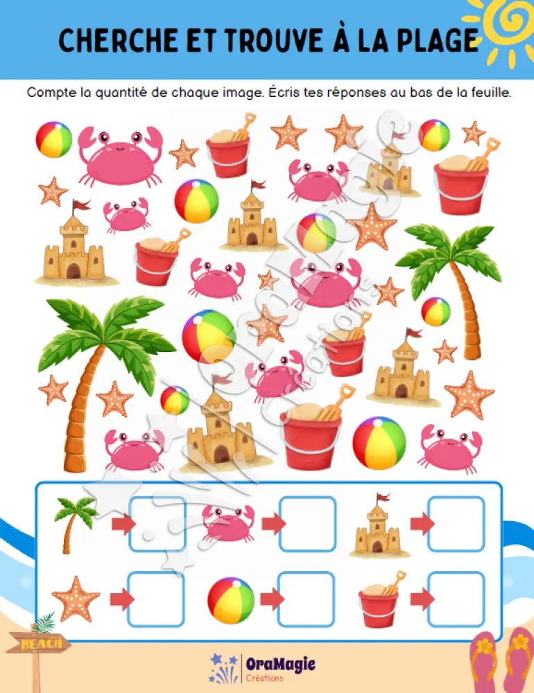 Cherche et trouve à la plage - Produit numérique