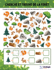 Cherche et trouve de la forêt - Produit numérique