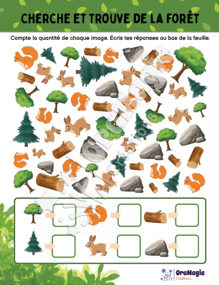 Cherche et trouve de la forêt - Produit numérique