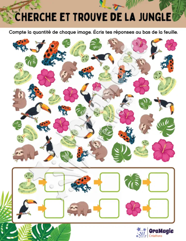 Cherche et trouve de la jungle - Produit numérique