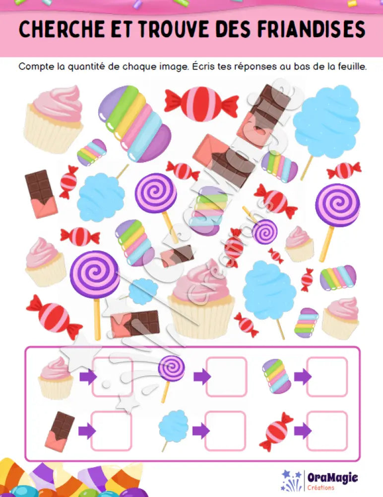 Cherche et trouve des friandises - Produit numérique