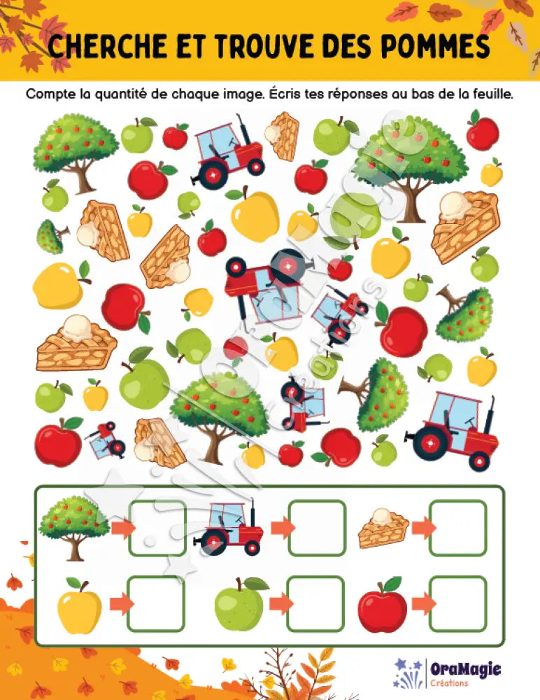 Cherche et trouve des pommes - Produit numérique
