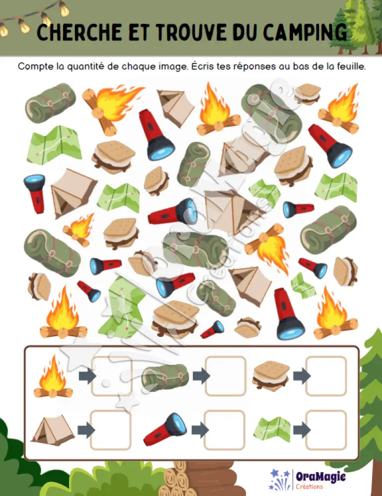 Cherche et trouve du camping - Produit numérique