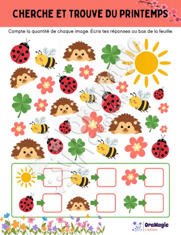 Cherche et trouve du printemps - Produit numérique
