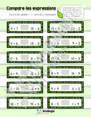 Compare les expressions - Atelier avec corrigé - 3e année.pdf