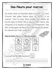 Compréhension de lecture et du récit 1re année - Des fleurs pour maman.pdf