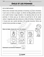 Compréhension de lecture et du récit - Émile et les pommes - Produit numérique