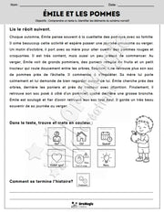 Compréhension de lecture et du récit - Émile et les pommes - 2e année - Produit numérique